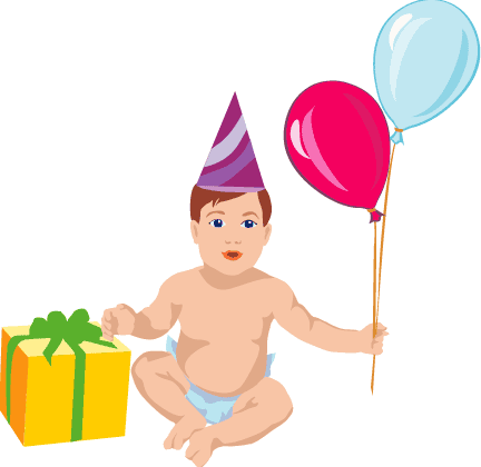 Birth Day Pics - Baby Birthday Clip Art (432x420)