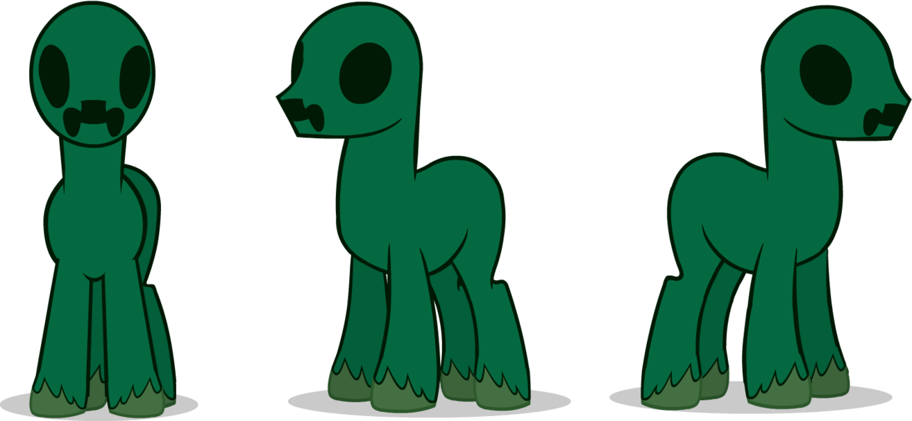Minecraft Creeper Ponified By Omentallic - Creeper Base Pony (1314x607)