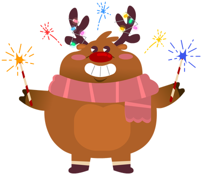Rudolph The Fluffy Reindeer Stickers Messages Sticker-4 - Cartoon (408x408)