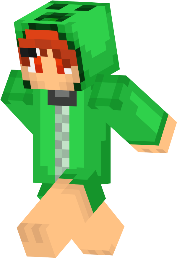 Minecraft Skin Girl Creeper Cool (640x891)