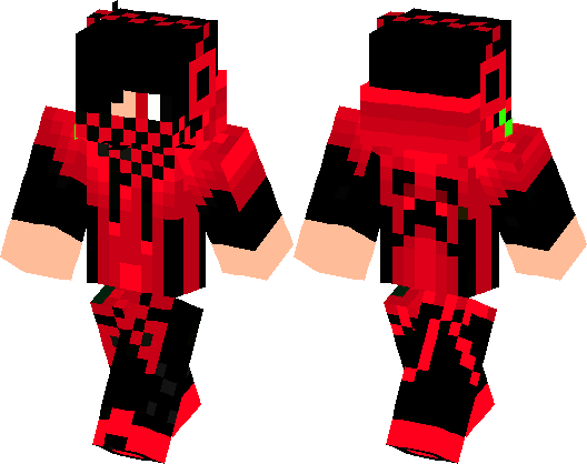 Minecraft Skin Red Creeper Boy (528x418)