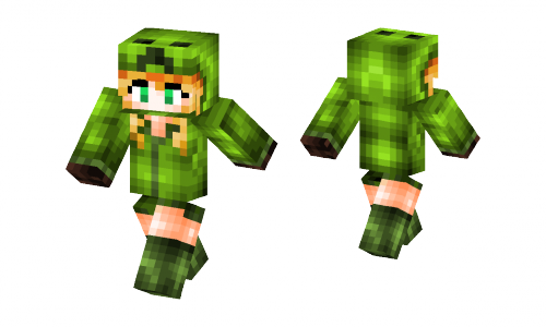 Creeper Girl Minecraft Skin (500x300)