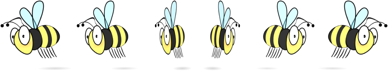 Honey Bees - Bee Clip Art (1350x247)