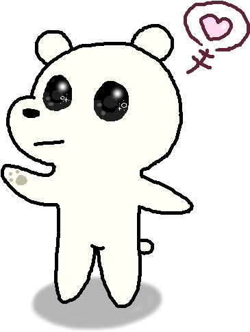 Drawn Grizzly Bear Chibi - Polar Bear (382x495)