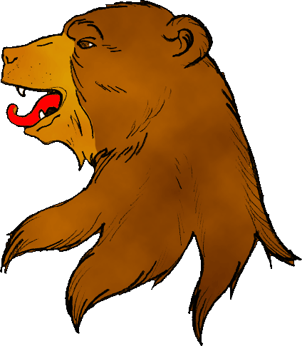 A Brown Bear's Head Erased Proper - Fang (424x485)