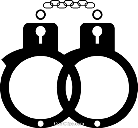 Handcuffs Royalty Free Vector Clip Art Illustration - Handcuffs Clipart (480x444)