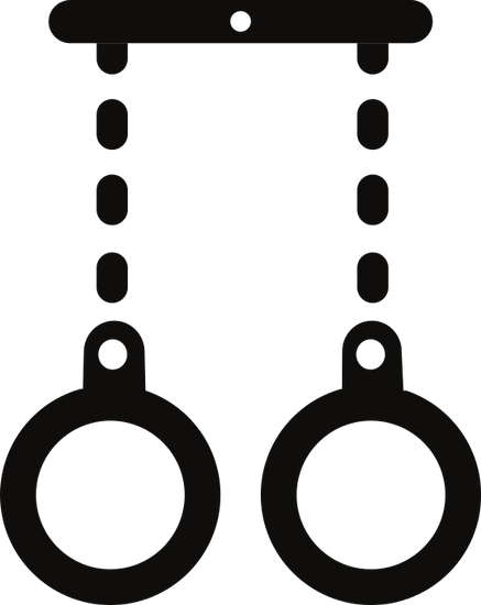 Flat Style Illustration Of Handcuffs - Circle (437x550)