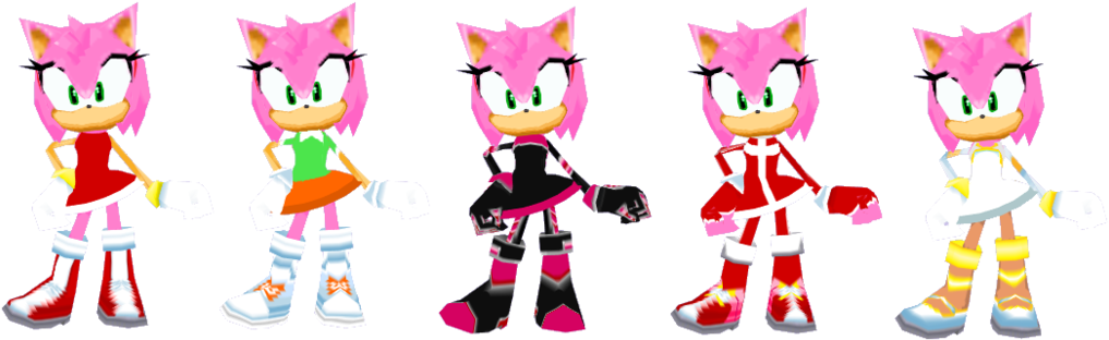 Amy Rose By Sirpeaches - Sonic Rivals 2 Costumes (1024x319)