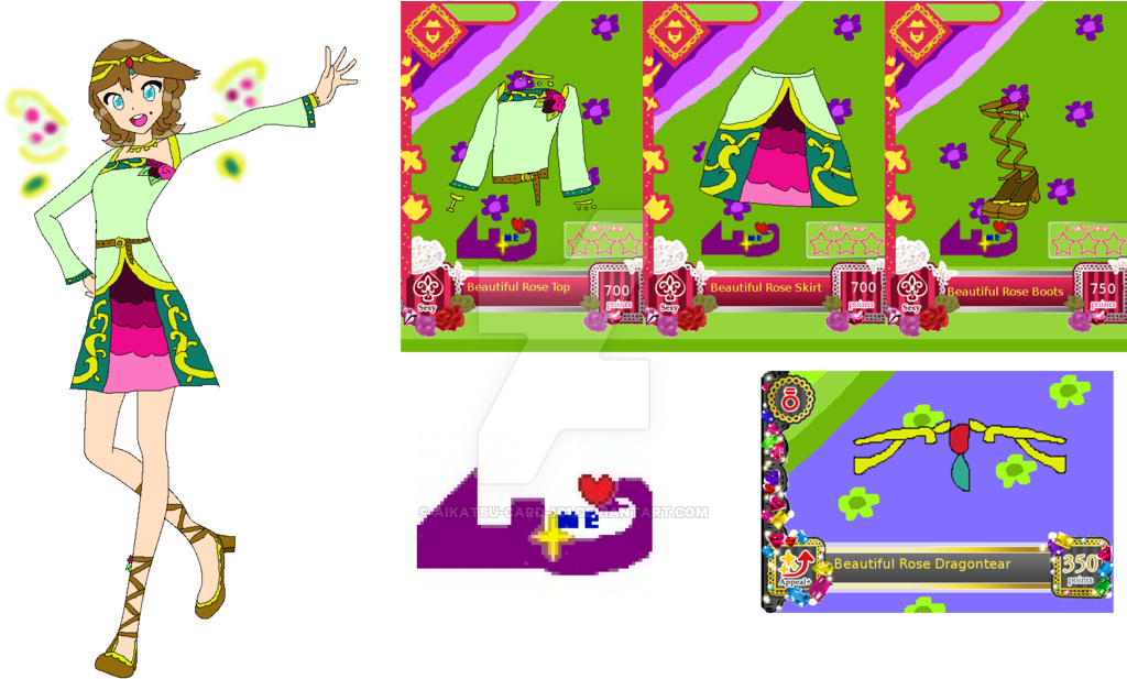 Beautiful Rose Barde Coord Cards By Aikatsu Card 101 - Cartoon (1024x628)