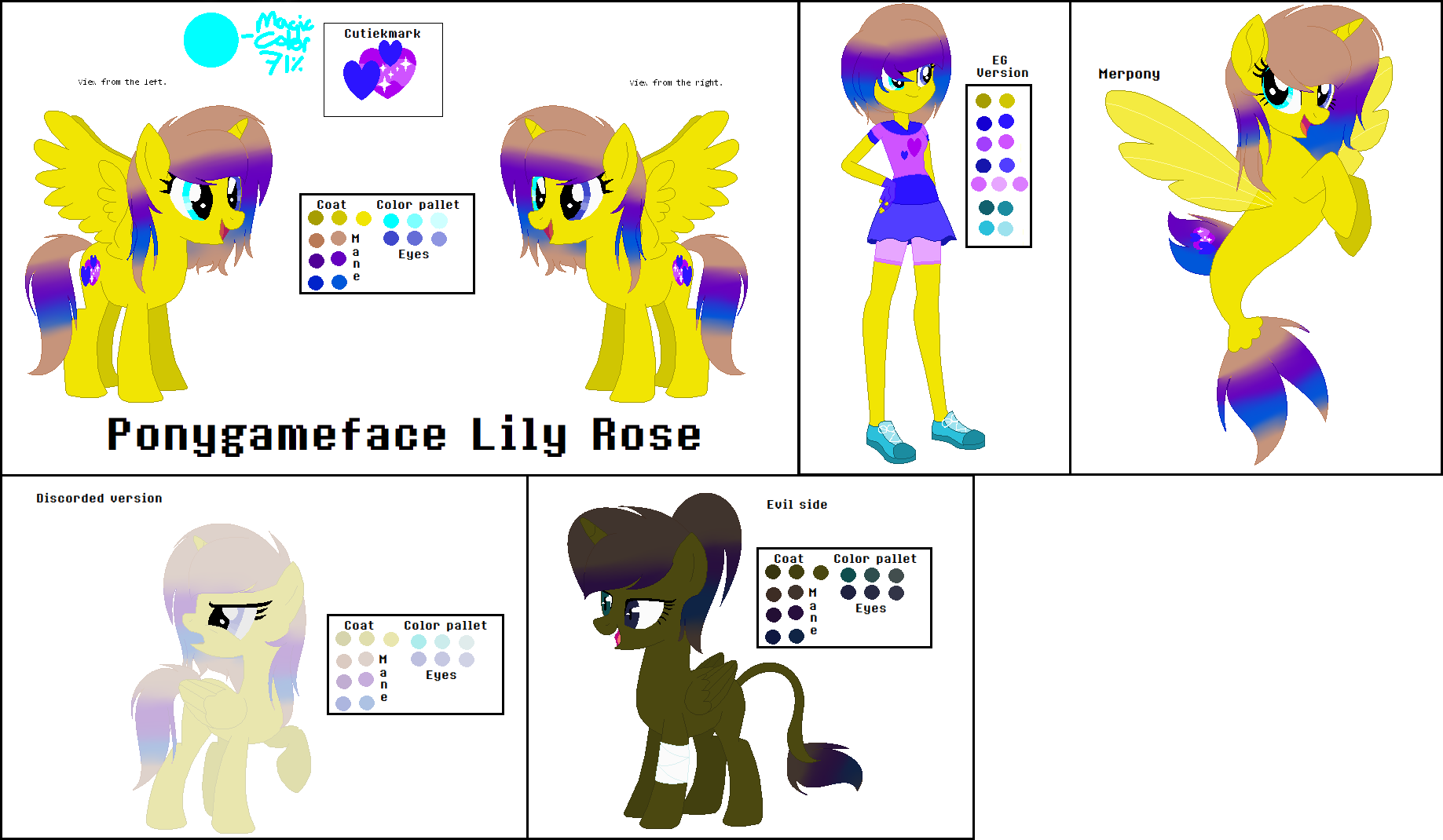 Ponygamefacedraws Ponygameface Lily Rose Ref Sheet - Cartoon (1837x1070)