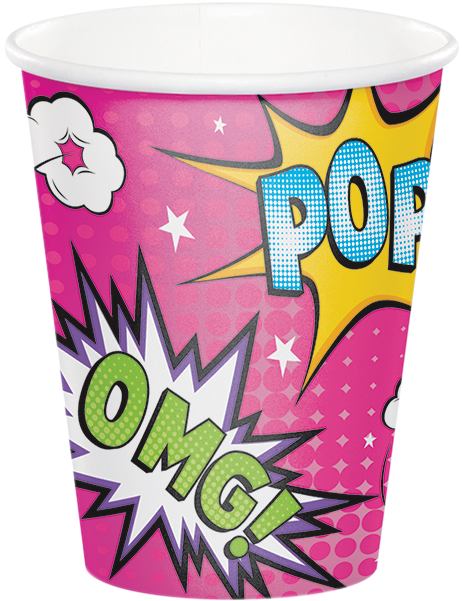 Girl Superhero Party Cups - Superhero (600x600)
