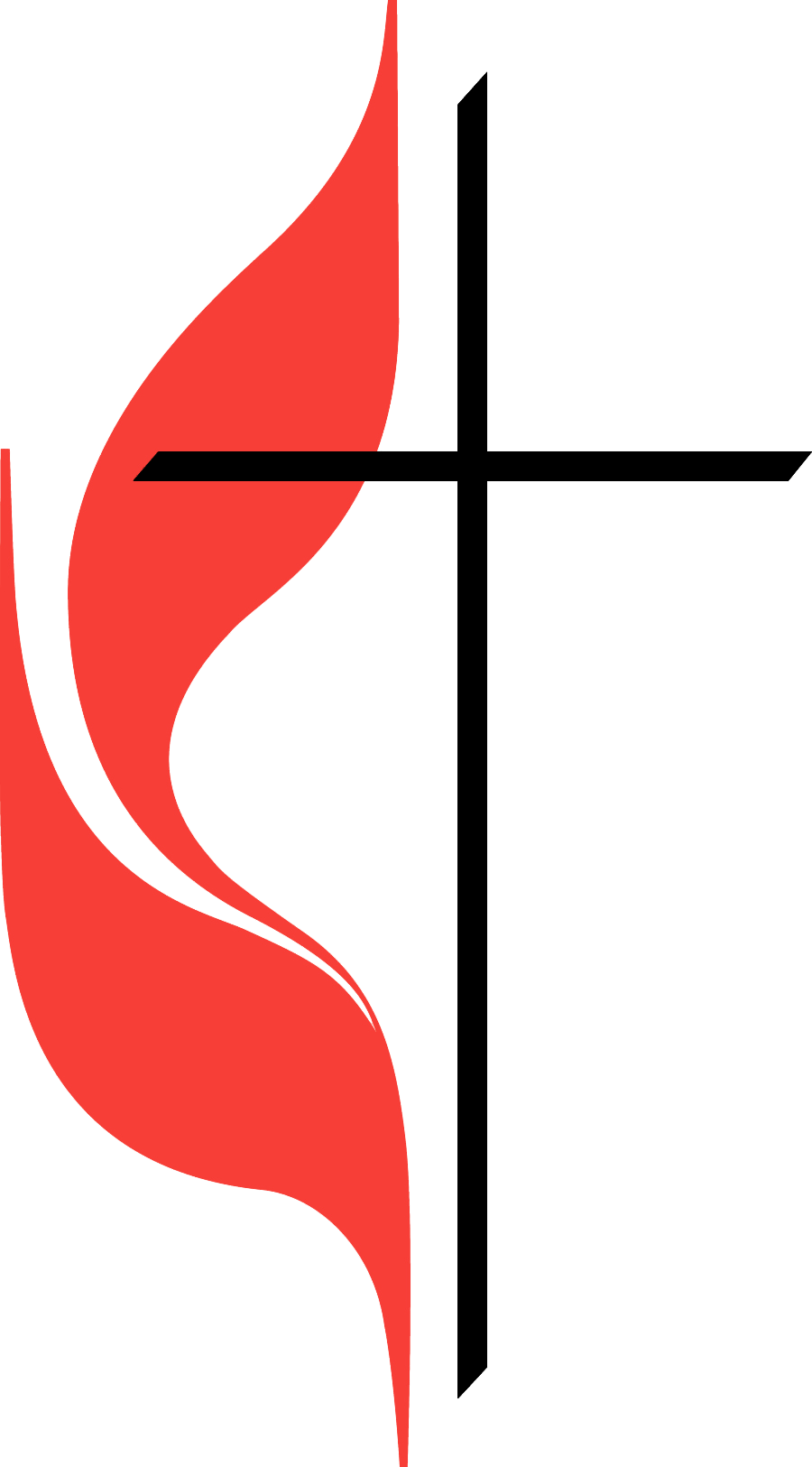 Cross Flame Transparent - United Methodist Church Logo (900x1625)