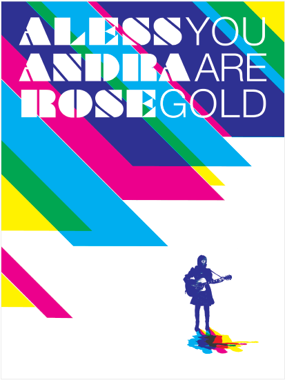 Screenprint Poster For Allesandra Rose Album Release - Graphic Design (550x551)