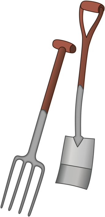 1б - Shovel And Pitchfork Clipart (494x800)