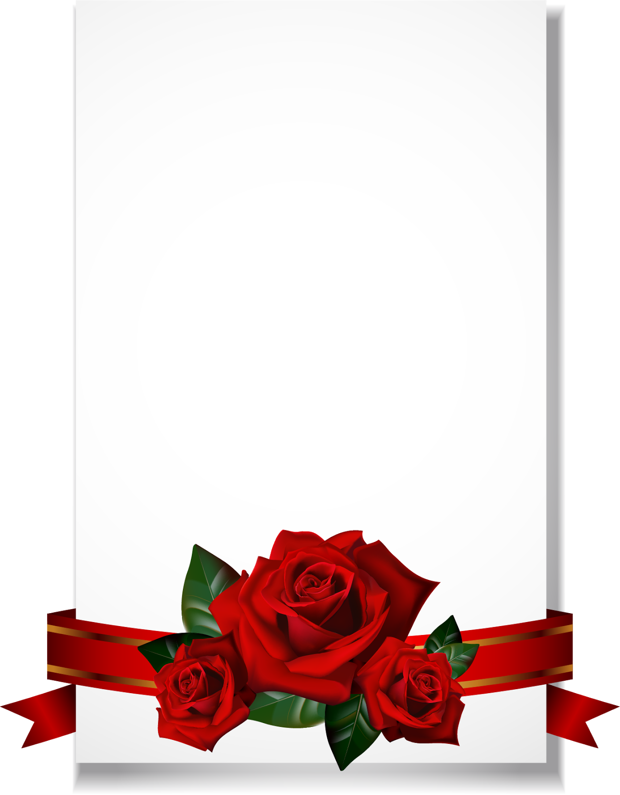 Wedding Invitation Borders And Frames Greeting & Note - Red Roses Png Frames (1247x1600)