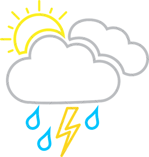 Thunderstorm, Ios 7 Interface Symbol For Weather Icons - Weather Icon Outline (523x550)