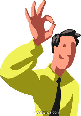 Businessman Giving The Ok Sign Royalty Free Vector - Clip Art (335x480)
