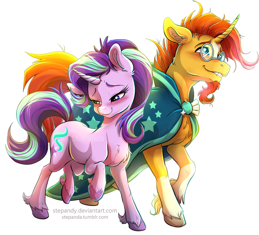 Sunburst And Starlight Glimmer By Stepandy - Cartoon (900x817)