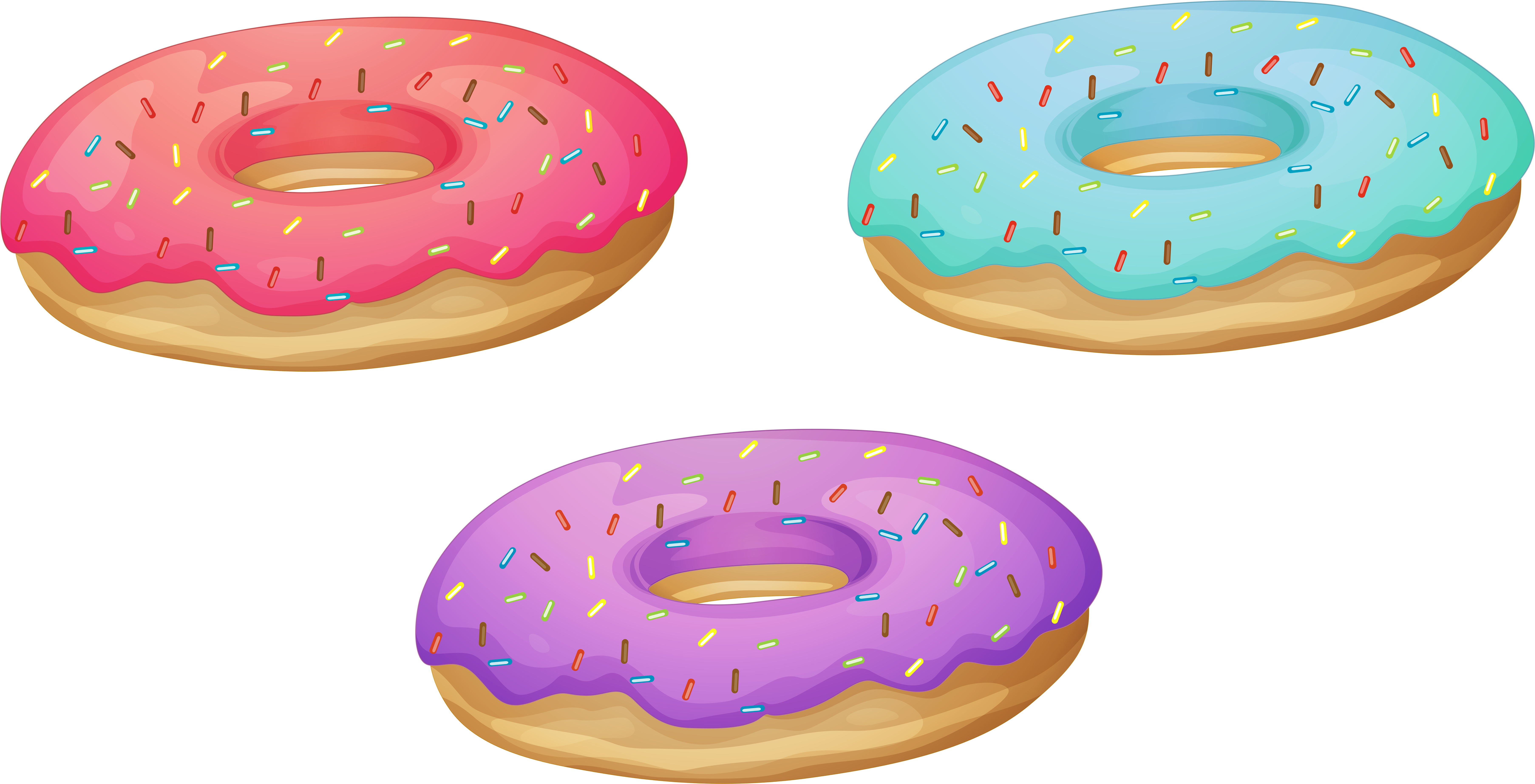 Donuts Cartoon Illustration Hand Drawn Animation Transparent - Donuts Clipart Transparent Background (7367x4024)