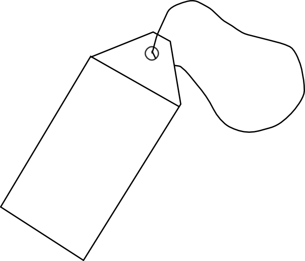 Black And White Png Price Tag Drawing (600x513)