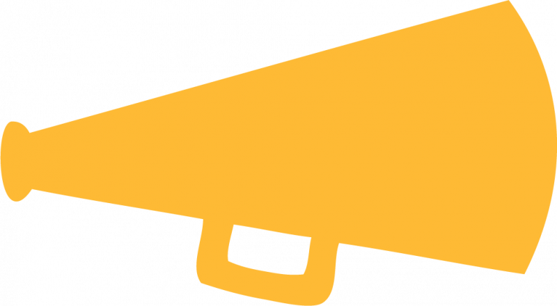 Megaphone Clip Art Black And White Free Clipart Clipartcow - Gold Cheer Megaphone Clipart (800x440)