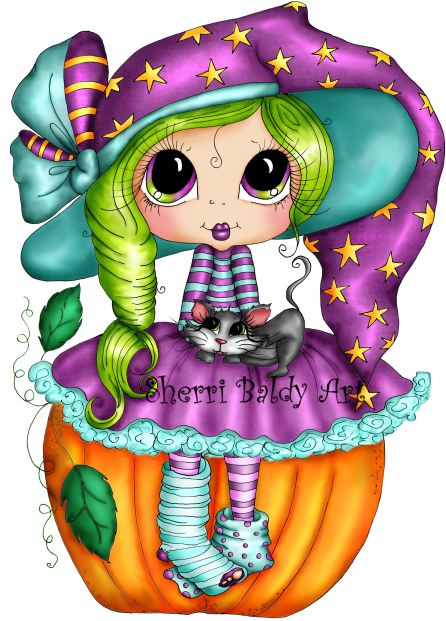 My Besties Col Img9131 Fine Art Print - Sherri Baldy My-besties Tm Halloween Coloring Book (500x680)