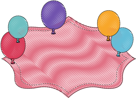 Balloon Banner Icon Illustration - Illustration (550x550)