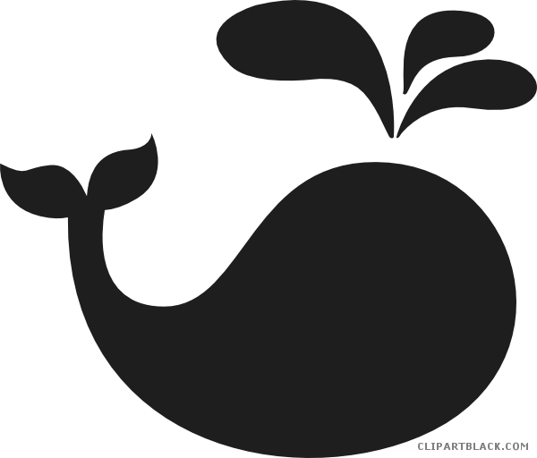 Cute Whale Animal Free Black White Clipart Images Clipartblack - Cute Whale Silhouette (600x512)