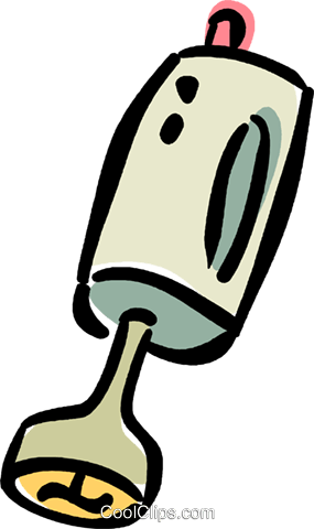 Hand Blender Royalty Free Vector Clip Art Illustration - Stabmixer Clipart (285x480)