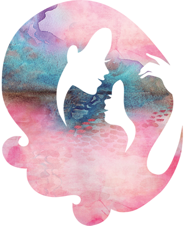 Wall Color - Silhouette Mother And Daughter Png (374x459)