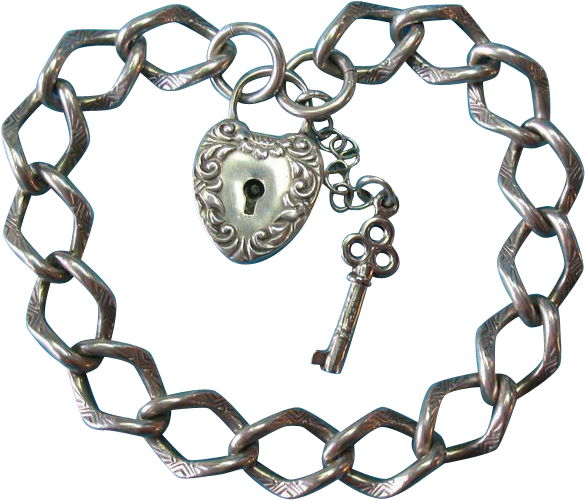 Rare Art Deco 1930 Charles Horner Skyscraper Sterling - Victorian Sterling Silver Embossed Link Charm Bracelet (584x584)