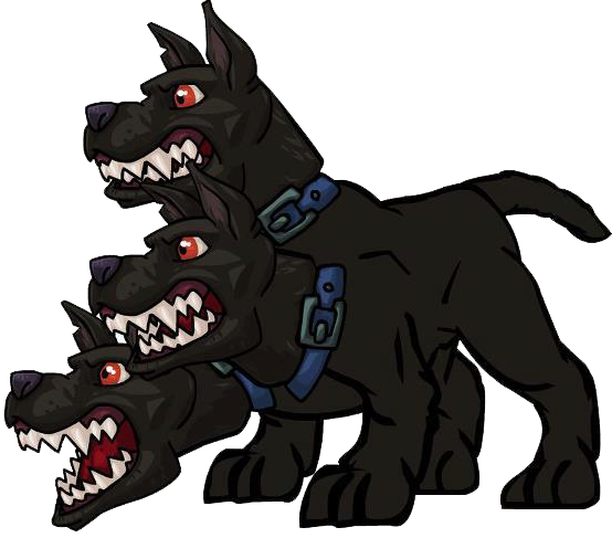 Cute Cartoon Baby Wolf Download - Cerberus Png (554x487)