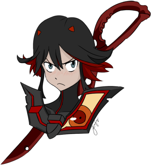 Black Hair Red Human Hair Color Fictional Character - Hair (500x540)