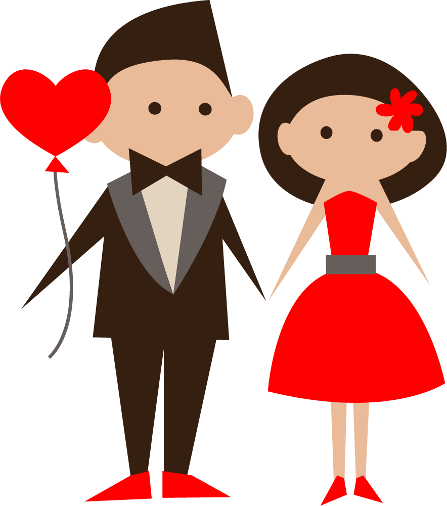 Event Management Wedding - Hình Cô Dâu Chú Rể Vector (884x1001)
