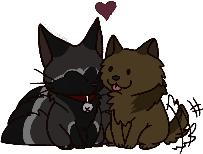 Chibi Kitsune And Werewolf Love By Fox-song - Cartoon (662x505)