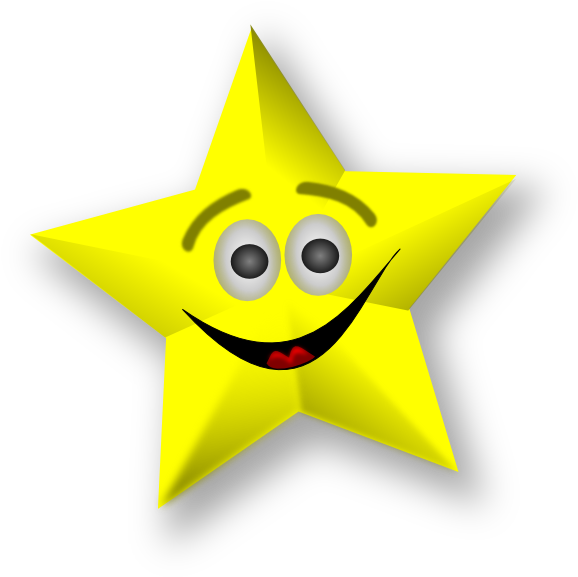 Smiling Star Clip Art - Clipart Free Star (2402x2400)