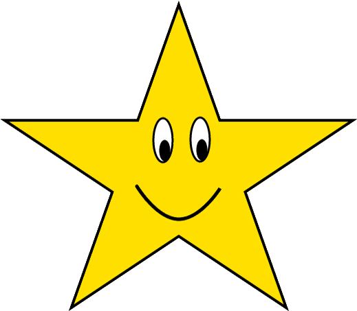 Star Face Clipart - Gold Star (563x468)