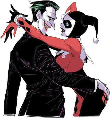Transparent Joker & Harley - Harley Quinn And Joker Png (500x496)