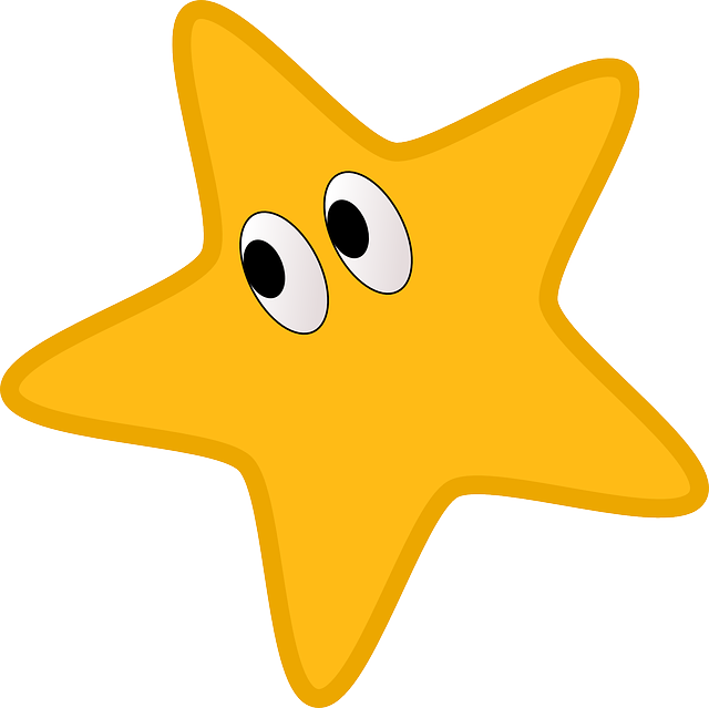 Star, Eyes, Yellow, Smiley, Funny, Happy - Star Cartoon (640x639)