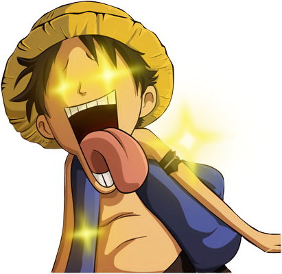 Steps - Luffy Star Eyes Png (411x400)