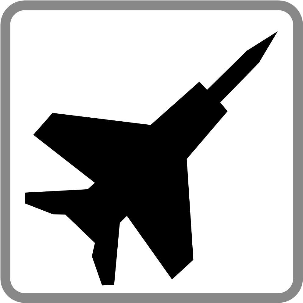Fighter Jet Black Icon - Jet Black And White (2000x2000)