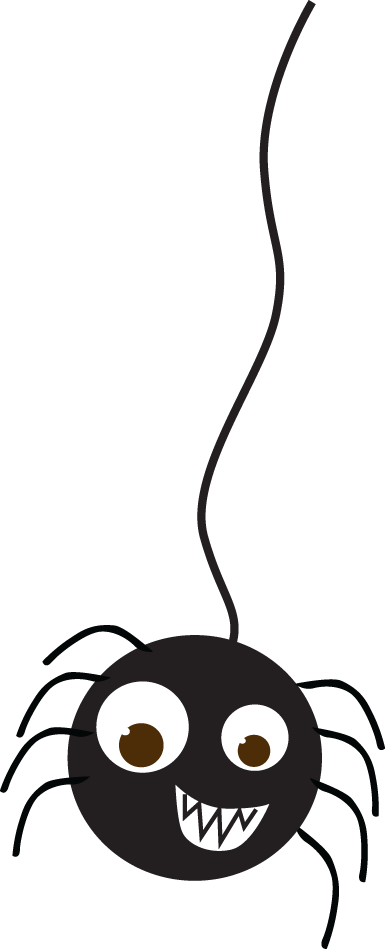 Halloween Spiders Clipart - Clip Art (385x950)