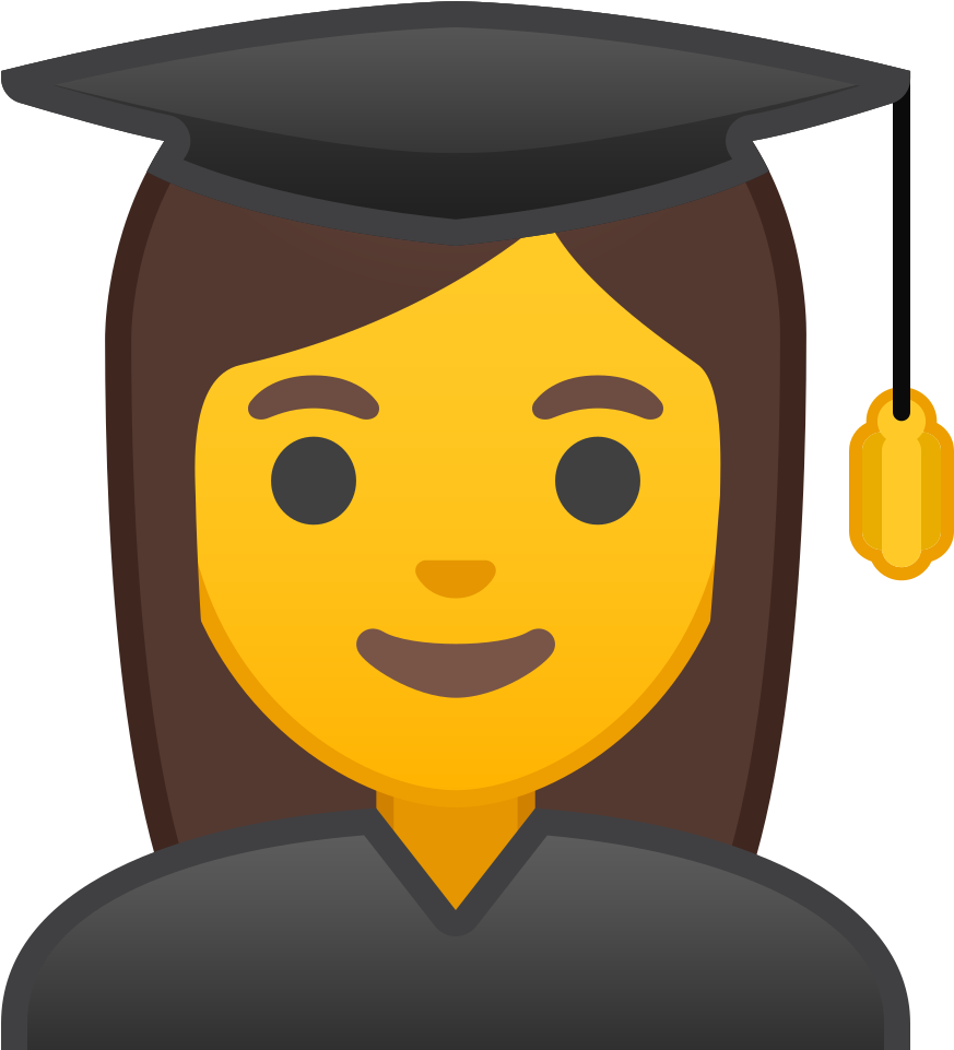 Woman Student Icon - Raise Hand Emoji (1024x1024)
