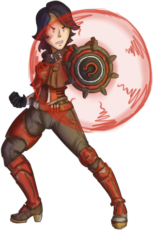 Cartoon Pin-up Girl Headgear Profession - Borderlands (500x667)