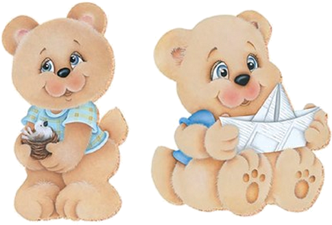Clip Art, Decoupage, Teddy Bears, Templates, Cartoons, - Desenhos De Ursinhos Coloridos (533x533)