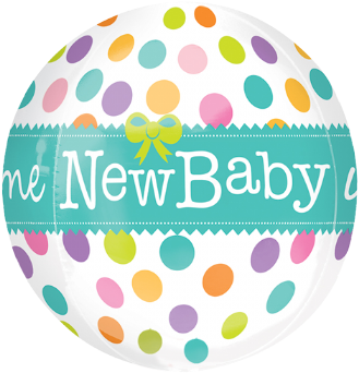 16" New Baby Orbz Foil Balloon - New Baby Balloons (350x350)