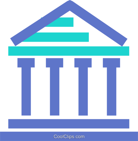 Bank Symbol Royalty Free Vector Clip Art Illustration - Símbolo De Banco Png (468x480)