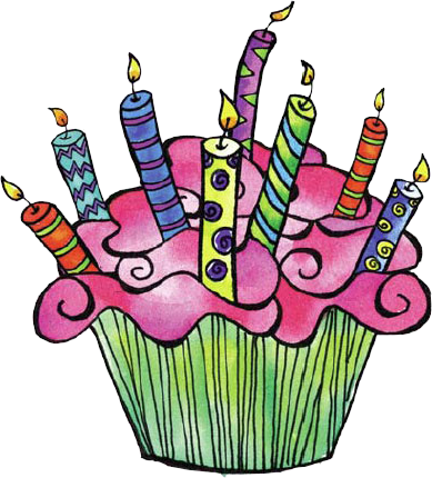 Explore Cupcake Clipart, Cupcake Art, And More - Happy Birthday Cupcake Clipart (389x430)