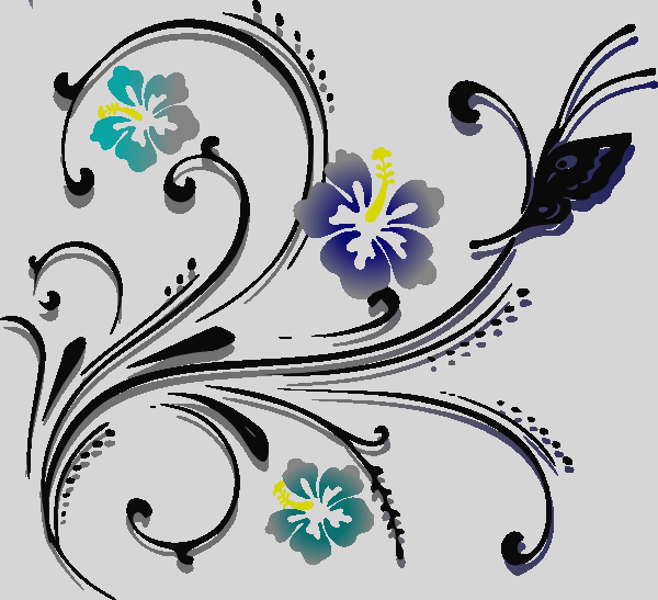 Clip Art Flowers And Butterflies (600x547)