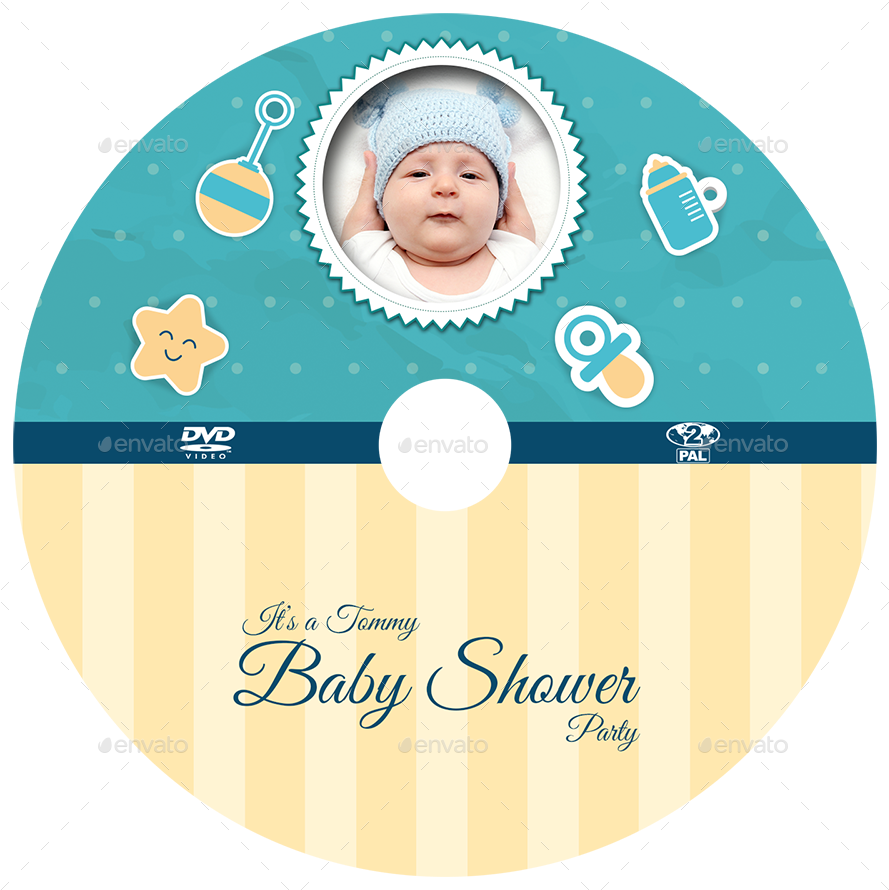 Baby Shower Party Dvd Template Vol - Baby Shower Dvd Labels Psd (900x900)